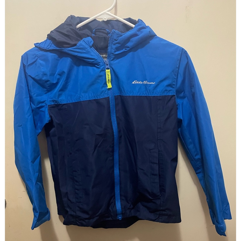 Eddie Bauer Kids Zip Up Windbreaker With Hood, Size Small (7-8), EUC